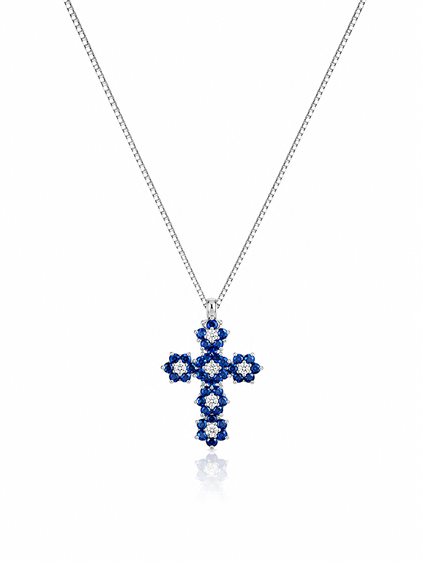 Collana Cianfrone Gioielli Donna in Oro Zaffiro 0.27 Ct COOR-29-198 - COOR-29-198